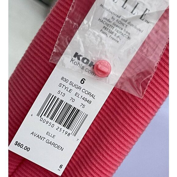 ELLE Melon Mini Ribbed Peekaboo Summer Flirty Sun Dress, Size 6 - Picture 9 of 10